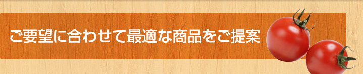 ご要望に合わせて最適な商品をご提案